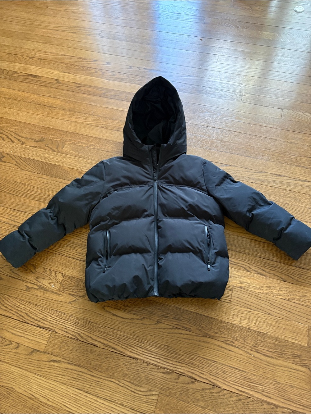 Zara Kids Black Puffer Jacket with Hood